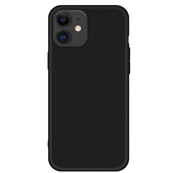 Mattbehandlat Silikonskal & Mjukt Skärmskydd iPhone 12 Svart