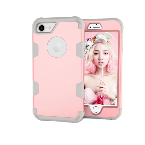 Skyddsskal "Rugged Robot" för iPhone 8 Rosa/Svart