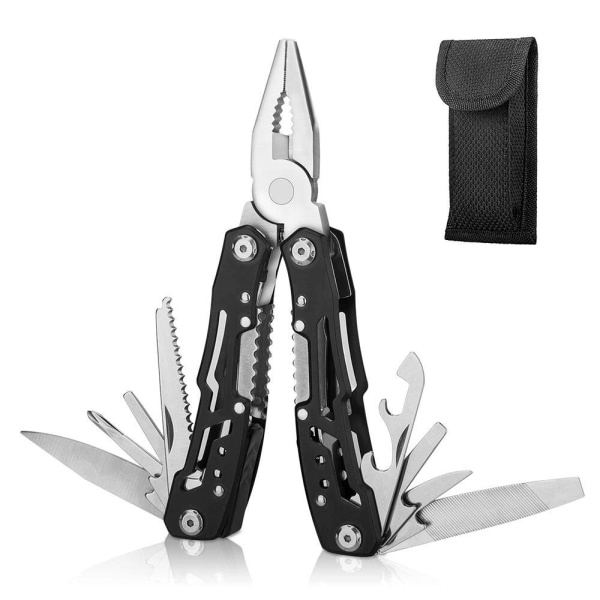 Smidigt 9 i 1 Multifunktionell Verktygs Set / Fickkniv Silver