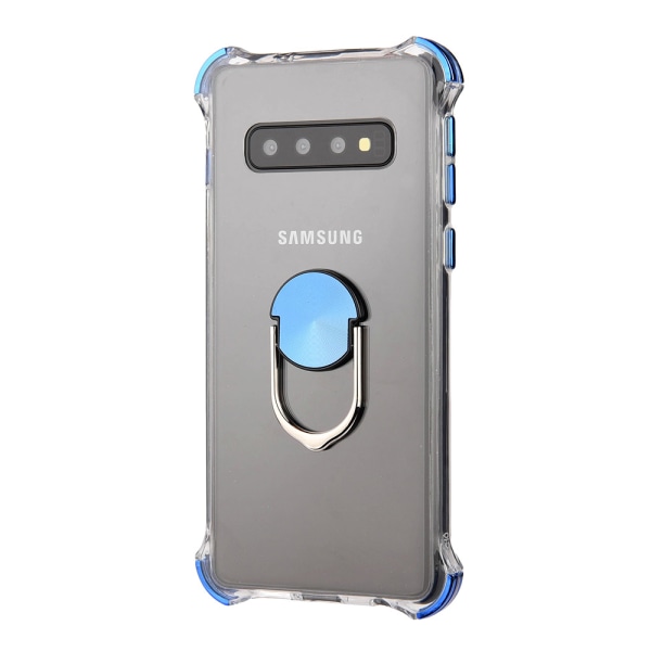 Samsung Galaxy S10+ - Robust Smidigt Skal med Ringhållare Silver