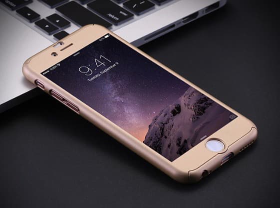 Stilrent Skyddsfodral f�r iPhone 6/6S  (Fram och bak) Roséguld