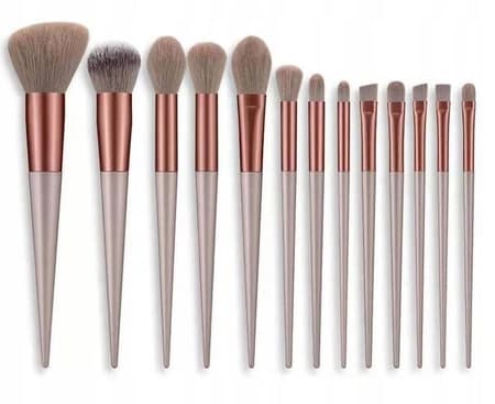 ECARLA Sminkborstar 13 st  Komplett set för perfekt makeup Brun-Silver