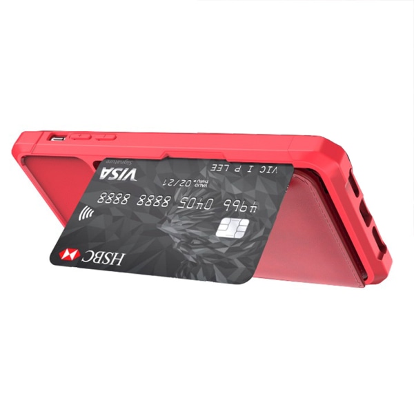 iPhone XR - Kansi korttilokerolla Röd