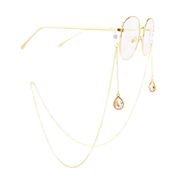 Smidigt Elegant Kristall Vattendroppe Glas�gon Kedja Silver