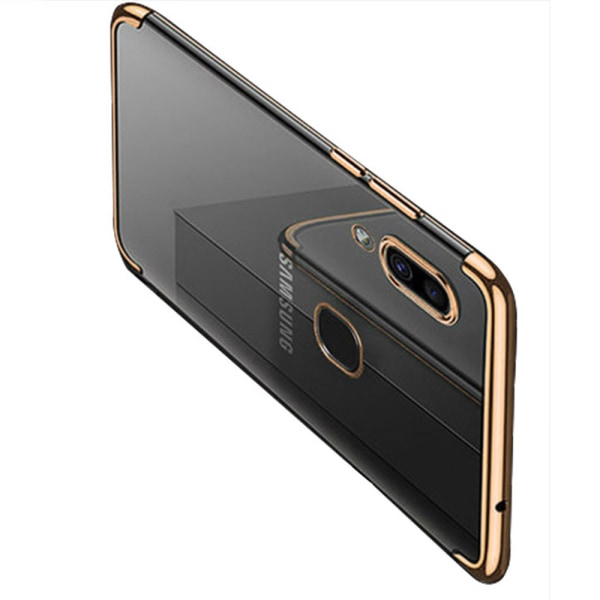 Samsung Galaxy A20E - Smart Floveme Silikone Cover Guld