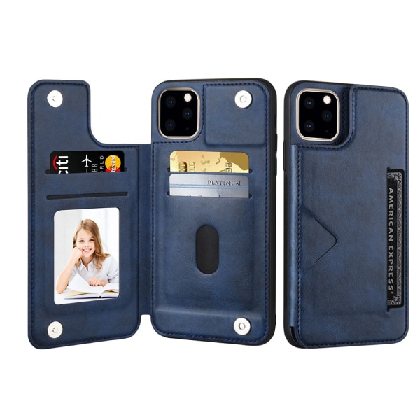 Praktisk deksel med kortholder - iPhone 14 Pro Mörkblå