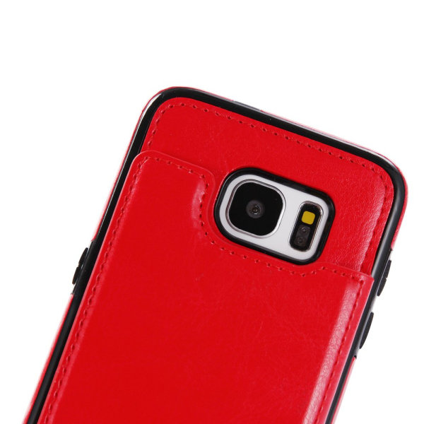 Stilfuldt tegnebogscover (M-Safe) til Samsung Galaxy S7 Edge Rosaröd