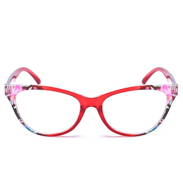 Elegante blomstrede læsebriller Röd +1,5