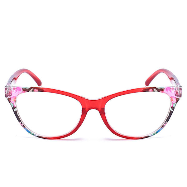 Elegante Blomstrete Leseglass Brun 4.0