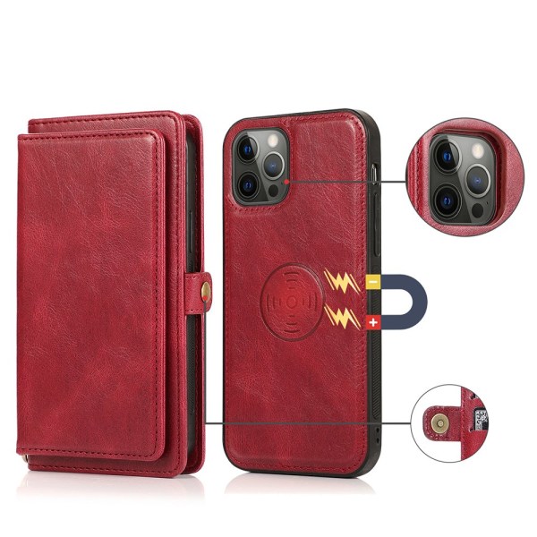 Stilrent 2-1 Plånboksfodral för iPhone 12 Pro Max Röd