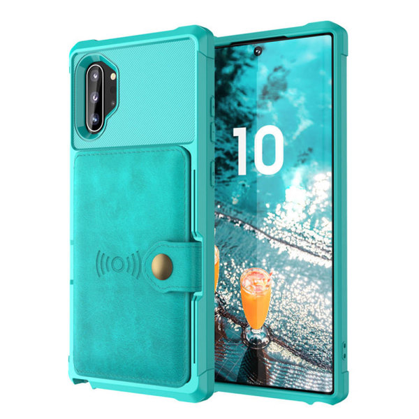 Samsung Galaxy Note10 Plus - Exklusivt Skal med Kortfack Grön