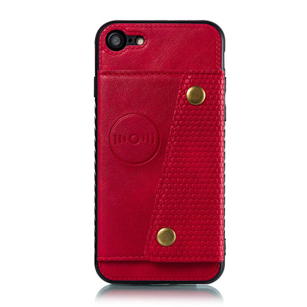 iPhone 7 - Robust Skal med Korthållare Svart