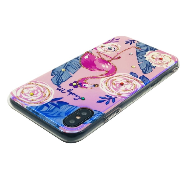 Beskyttende silikone cover til iPhone X/XS (PRETTY FLAMINGO)