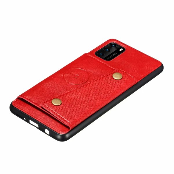 Stilig Smart Cover Card-rom - Huawei P40 Pro Röd