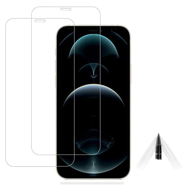 iPhone 12 2-PACK Mjukt Formbart Skärmskydd PET 9H 0,2mm Transparent