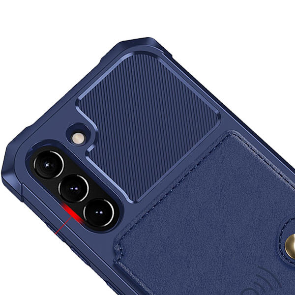 Älykäs ja näppärä kuori korttipaikalla - Samsung Galaxy S21 FE Blå