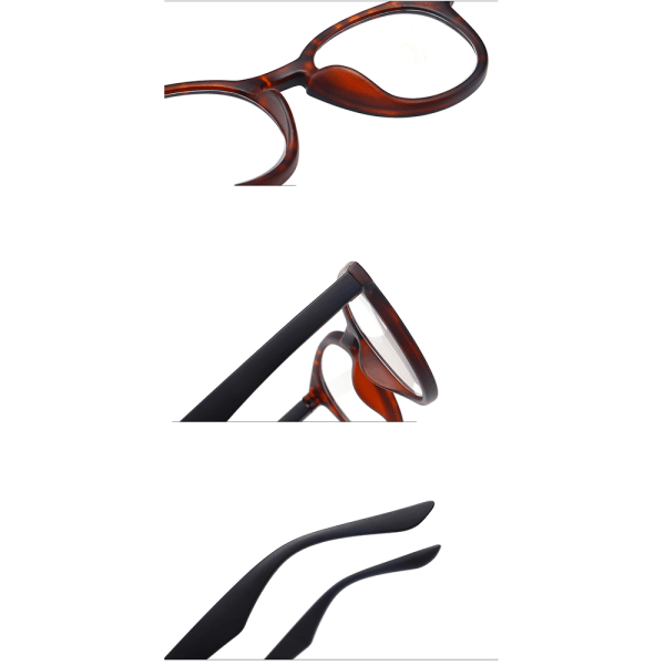 Unisex läsglasögon med komfortabelt båge Svart 2.5