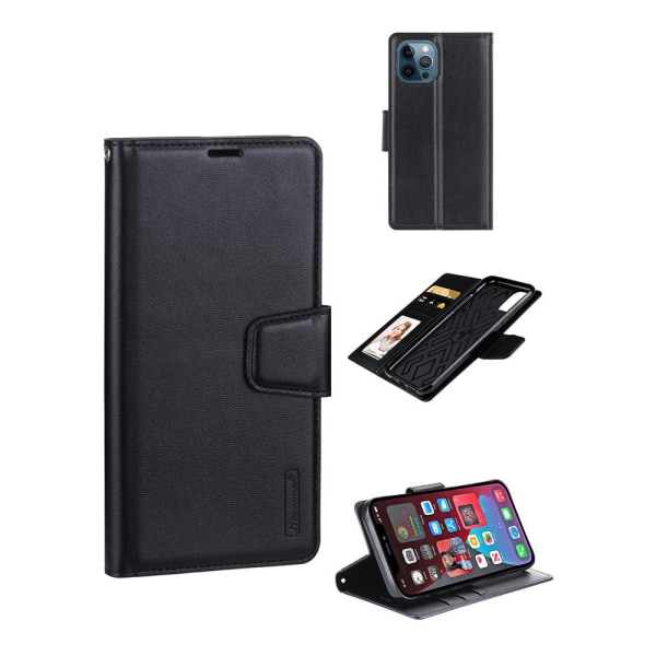Praktisk lommebokdeksel - iPhone 12 Pro Svart