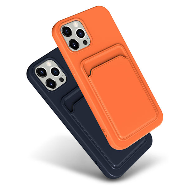 iPhone 13  robust silikonskal med kortfack. Vit