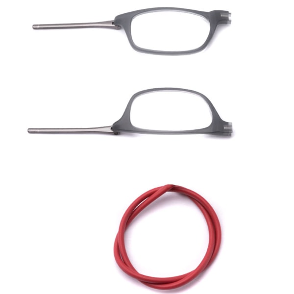 Magneettiset lukulasit joustavalla silmälasinarulla Grå / Röd +3.0