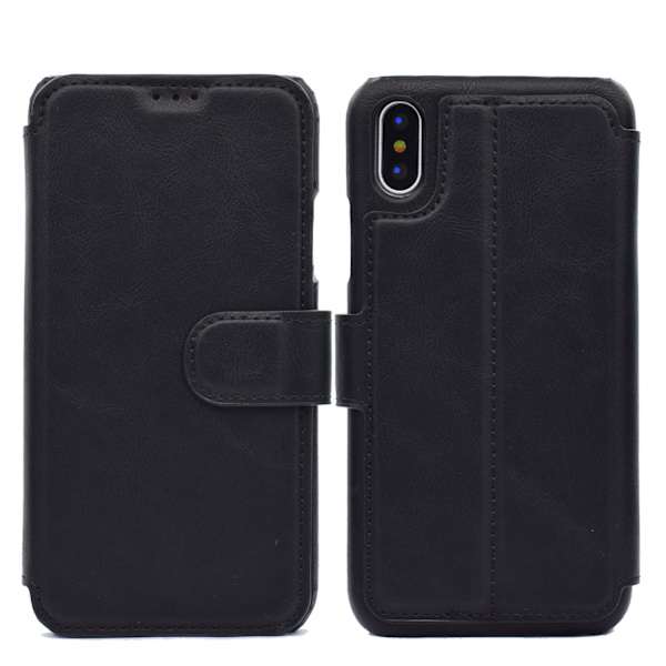 iPhone X/XS (Class-Y) Stilsäkra Plånboksfodral Brun