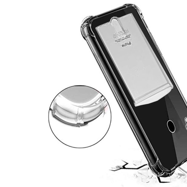 St�td�mpande Skal med Kortfack - Samsung Galaxy A40 Transparent/Genomskinlig