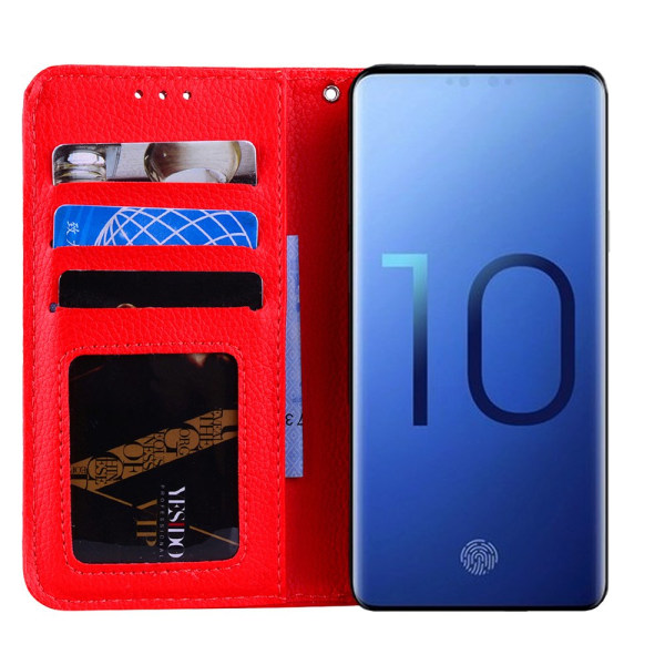 Plånboksfodral - Samsung Galaxy S10 Plus Röd