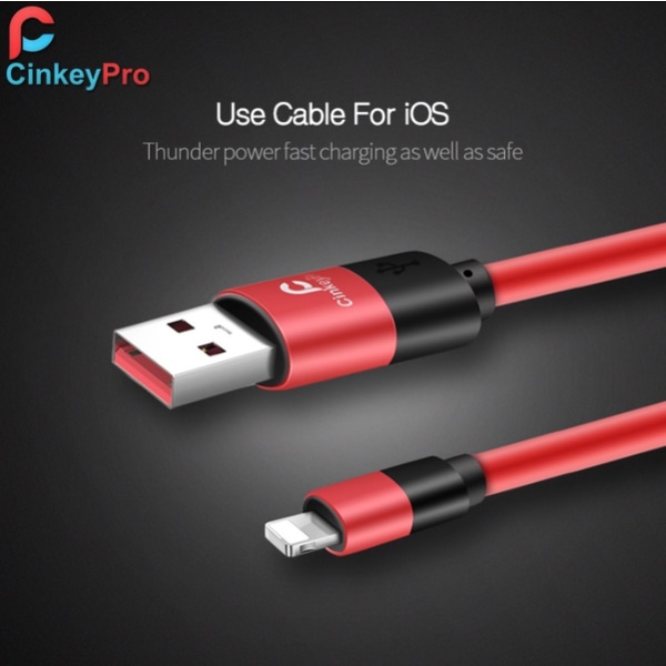 Lightning USB-kabel fra CinkeyPro - Lang levetid 100 cm (ORIGINAL) Vit