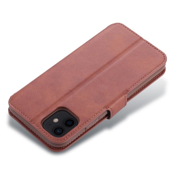 Smooth Wallet Case (Yazunshi) - iPhone 12 Brun