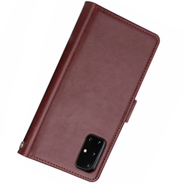 Samsung Galaxy A51 Plånboksfodral med Magnetfunktion, 9 Kortfack & Handledsrem Brun