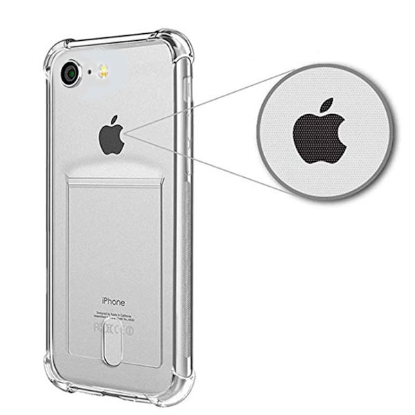 Skyddande Silikonskal Korthållare - iPhone 7 Transparent