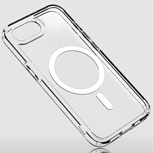 iPhone 16E  Magnetiskt Skal med Kepsfunktion & Stötskydd Genomskinlig