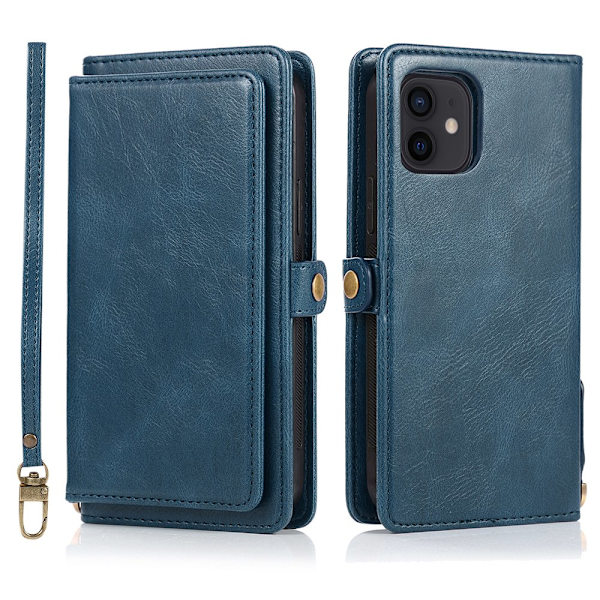 2 i 1 Plånboksfodral - iPhone 12 Mörkblå
