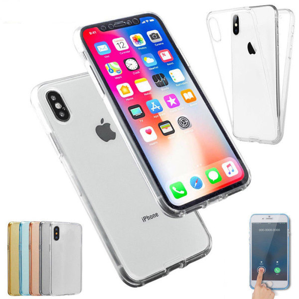 Dobbeltsidet silikonecover med touchfunktion til iPhone X/XS Transparent