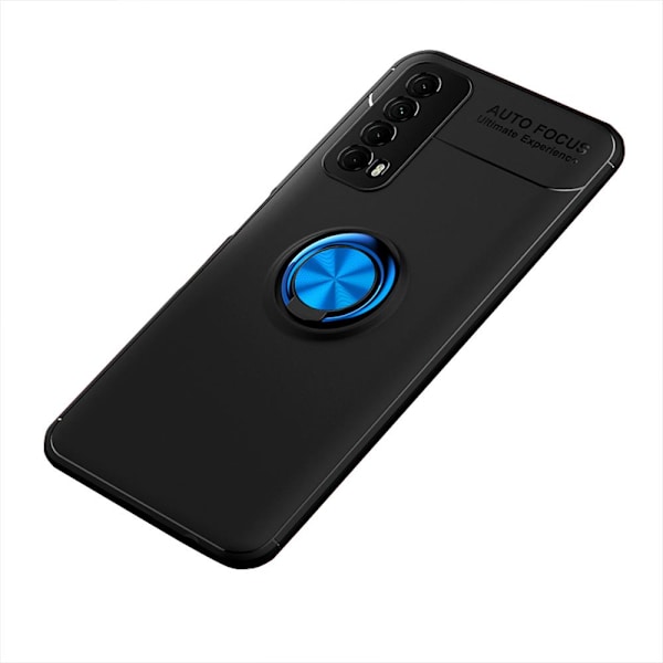 Smidigt Skal med Ringhållare - Huawei P Smart 2021 Svart/Roséguld