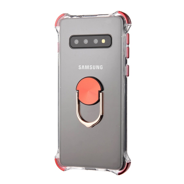 Smidigt Skyddsskal med Ringh�llare - Samsung Galaxy S10 Röd
