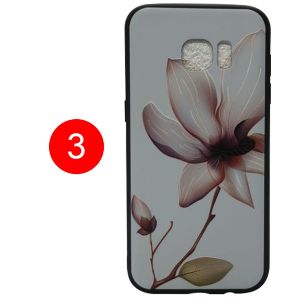 LEMAN-deksel med blomstermotiv til Samsung Galaxy S7 Edge 3