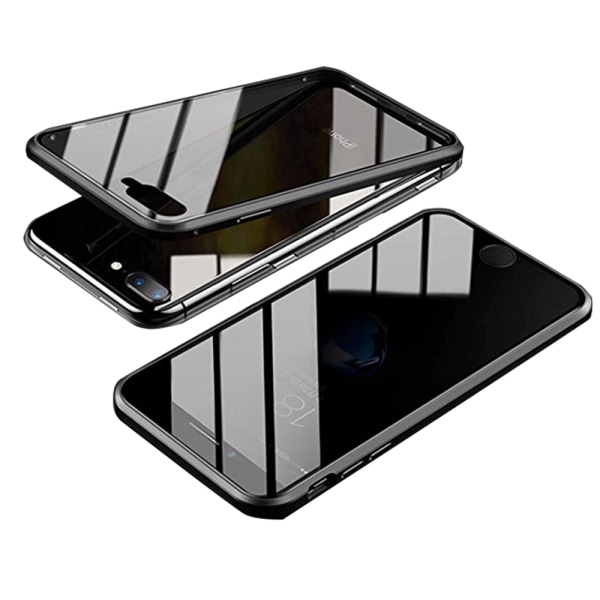Stilfuldt dobbeltsidet magnetisk cover - iPhone SE 2020 Silver