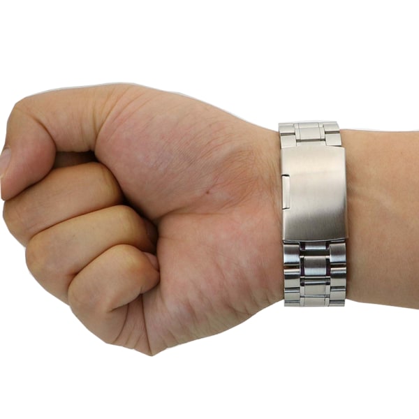 Kestävä ruostumattomasta teräksestä valmistettu linkki Galaxy Watchille Guld/Silver 22mm