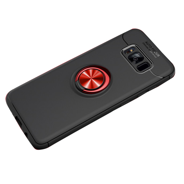 Samsung Galaxy S8 - Praktisk karbonveske med ringholder Röd/Röd