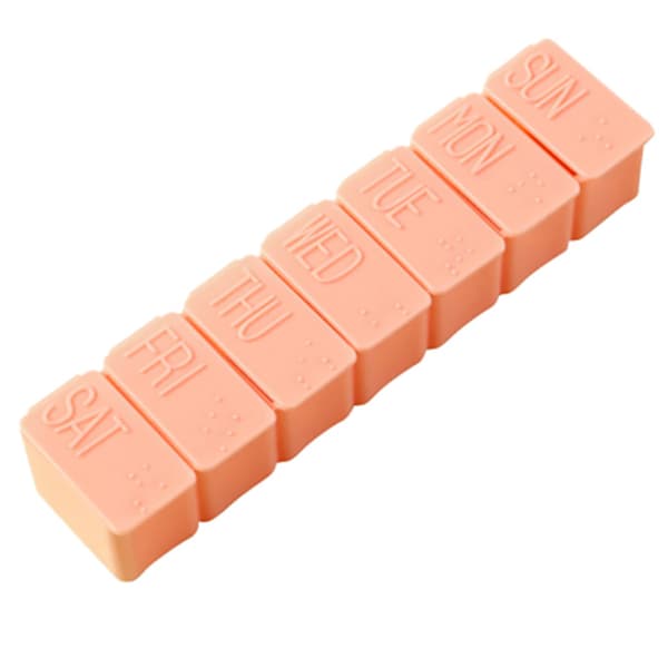 Dosett med 7 rum (ugentlig dosett) Medicinbeholder Vit