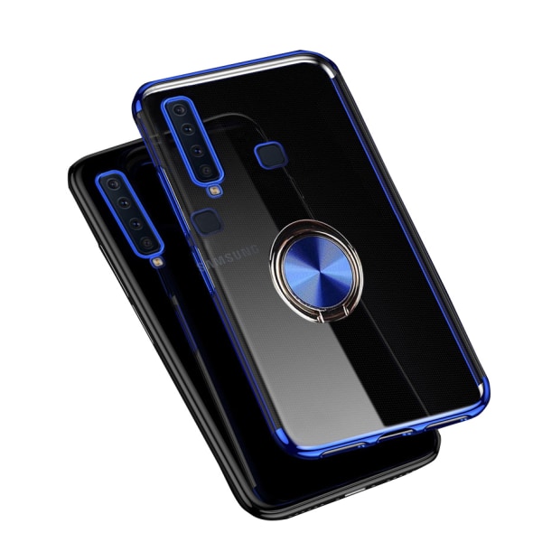 Samsung Galaxy A9 2018 - Effektivt silikonecover med ringholder Blå