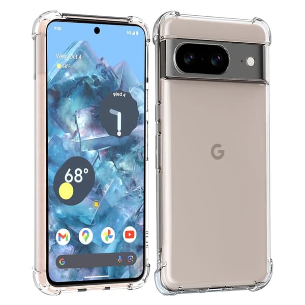Google Pixel 8 -  Slimmat Skal i Silikon med Stötabsorbering Rosa/Grön