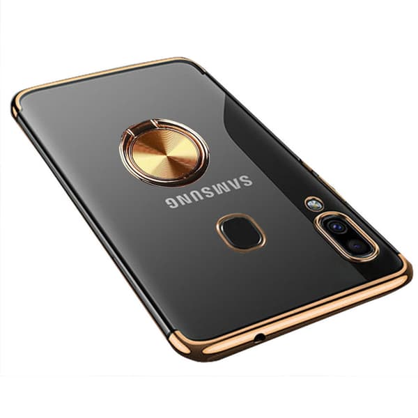 St�td�mpande Silikonskal Ringh�llare - Samsung Galaxy A40 Röd