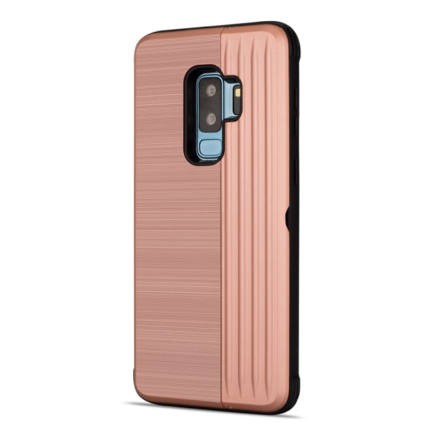 Elegant Skal med Korthållare till Samsung Galaxy S9 Plus Rosa