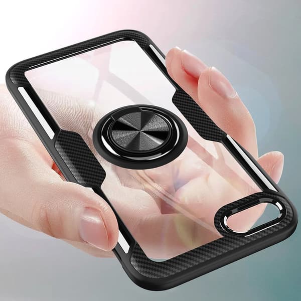 iPhone 7 - Skyddande Skal med Ringhållare (LEMAN) Blå/Blå