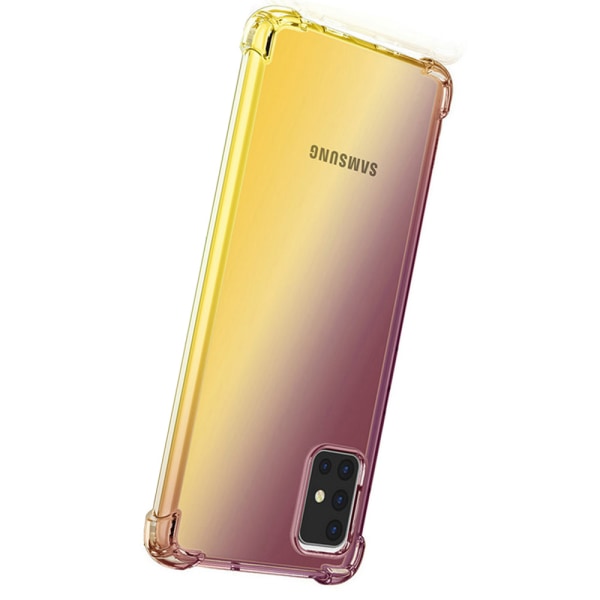 Samsung Galaxy A71 - Floveme Thoughtful silikonikuori Blå/Rosa