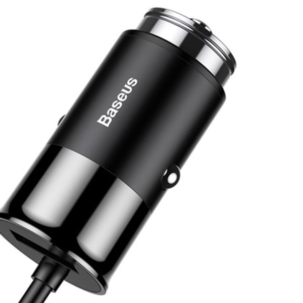 Smidig Slittålig Baseus 3-USB Port Billaddare Grå