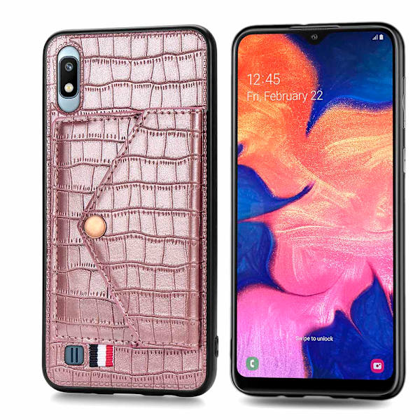 Smidigt Skal med Korthållare - Samsung Galaxy A10 Svart