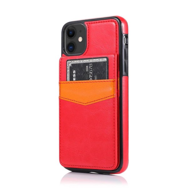 Beskyttende fleksibelt cover med kortrum - iPhone 12 Röd
